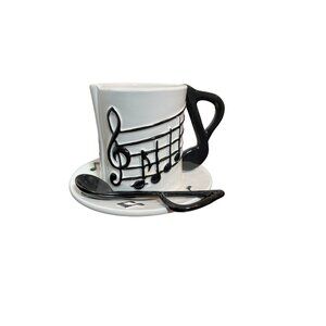 Vintage Sarsparilla Deco Designs Five and Dime Music Note Mug, Teaspoon and Sauc
